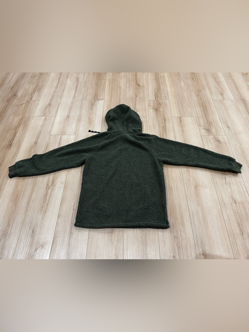 PINK Victoria’s Secret Green Sherpa Half Zip Hoodie Pullover Small - Picture 7 of 7
